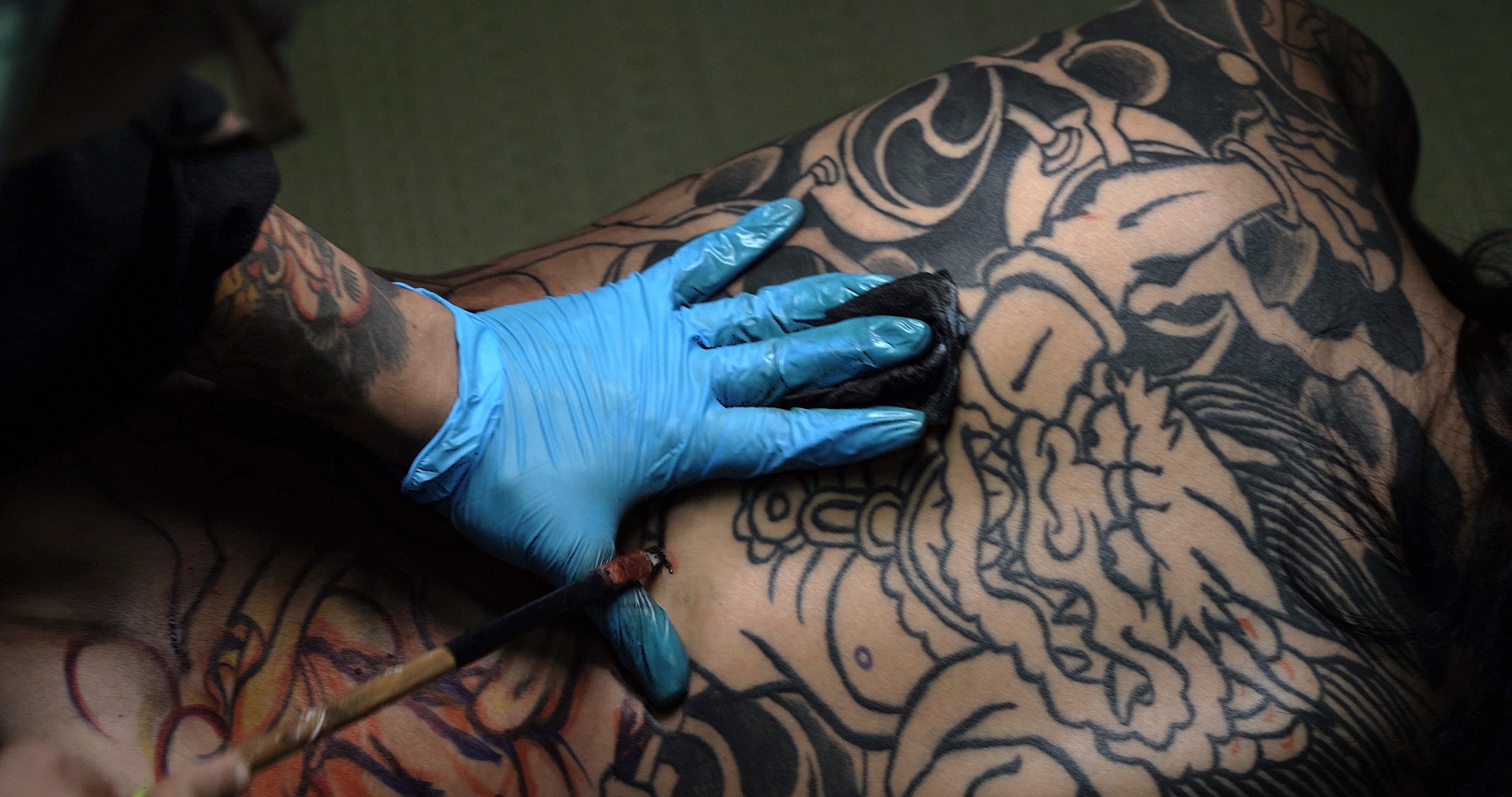 Traditional Japanese tattoo by hand