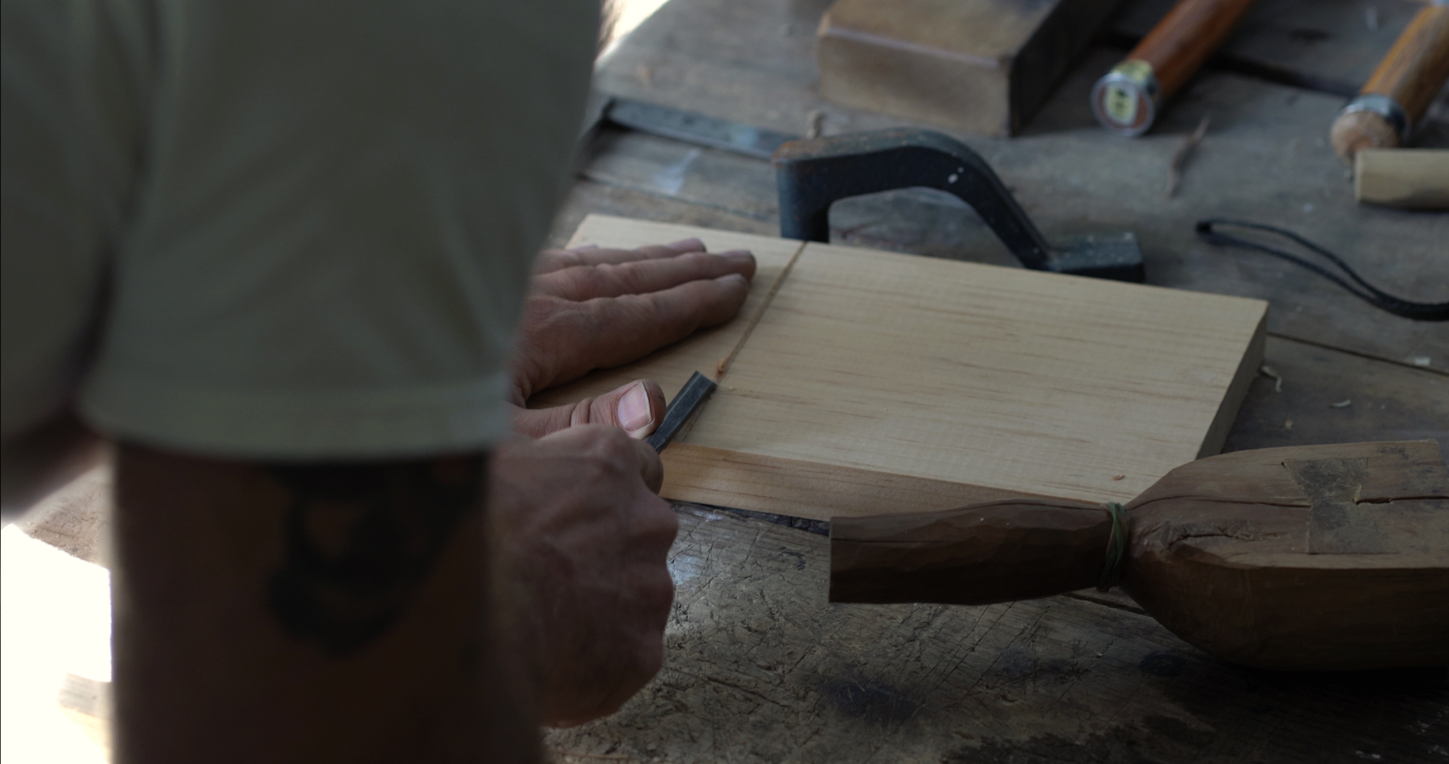 A carpenter at work